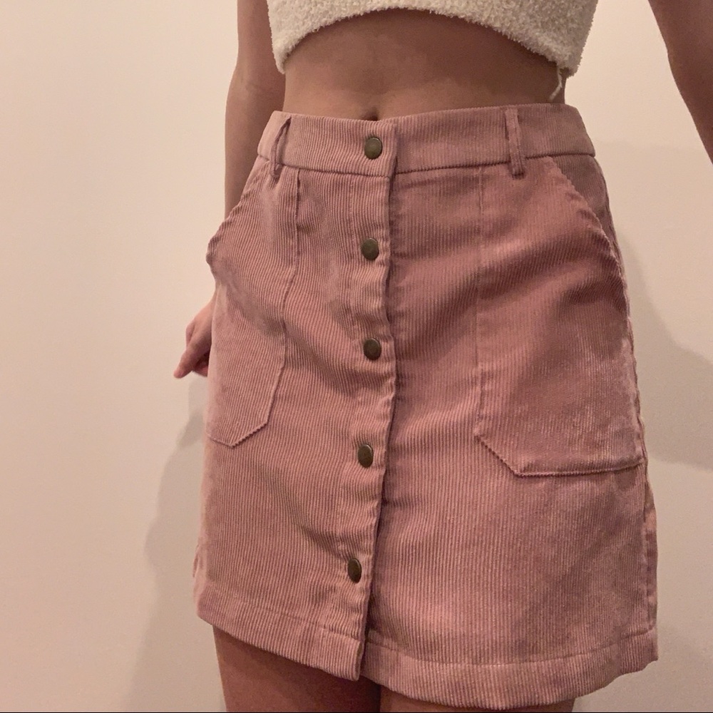 Light Pink Corduroy Skirt